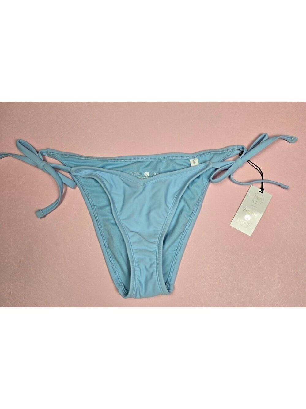 Shade & Shore Blue V-Front Bikini Bottom Small